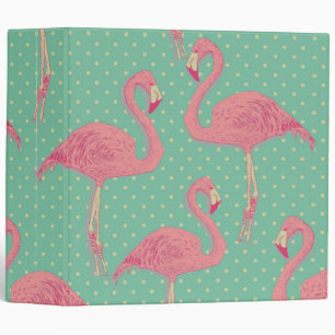 Classeur Roses indien, flamant, point de polka, sarcelle