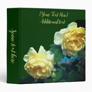 Classeur Roses jaunes florales personnalisées