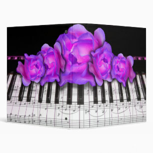 Classeur Roses pourpres fuchsia de clavier de piano