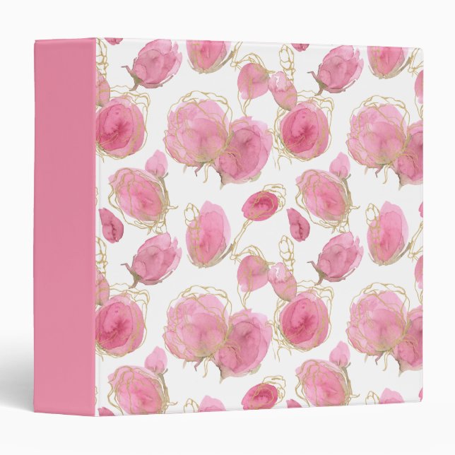 Classeur Roses roses (Devant/Côté)