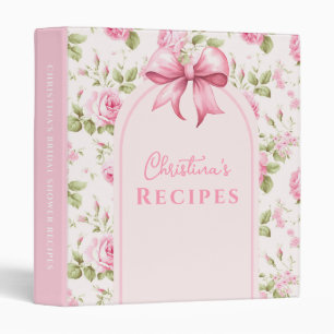 Classeur Roses roses romantiques et bow Coquette