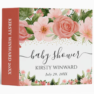 Classeur Roses roses rose Fleurs Baby shower Album photo