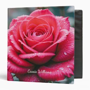 Classeur Roses Rouges Élégantes Fleurs Personnalisées