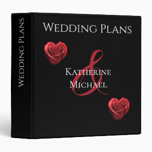 Classeur Roses rouges en forme de coeur - Plans Mariages-