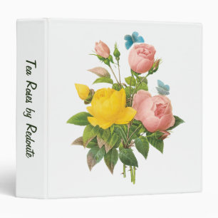 Classeur Roses thé jaunes persans vintage de Redoute