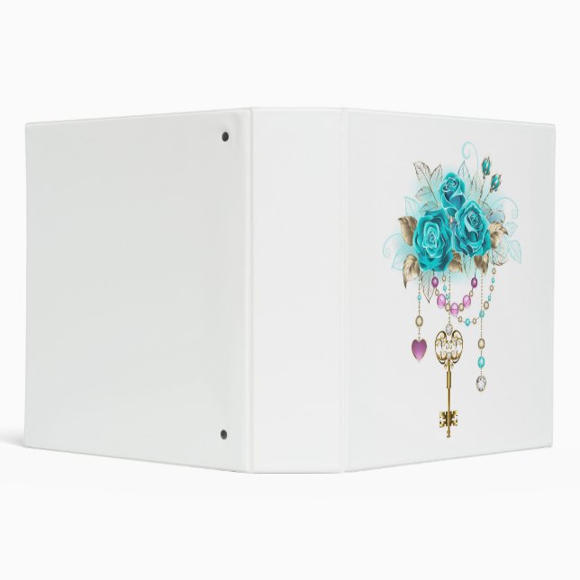 Classeur Roses turquoise avec touches (Arrière-plan)