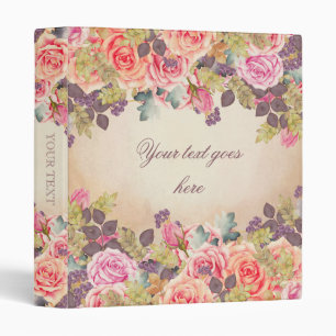 Classeur Roses vintages d'aquarelle