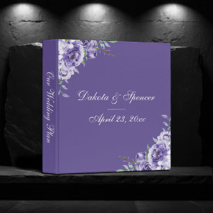 Classeur Roses violets   Elégante aquarelle photo florale