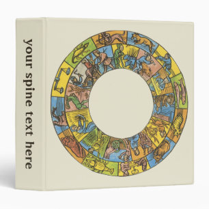 Classeur Roue du zodiaque astrologique céleste vintage