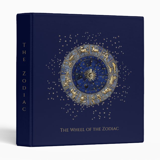 Classeur Roue Zodiac avec votre titre (Devant/Côté)