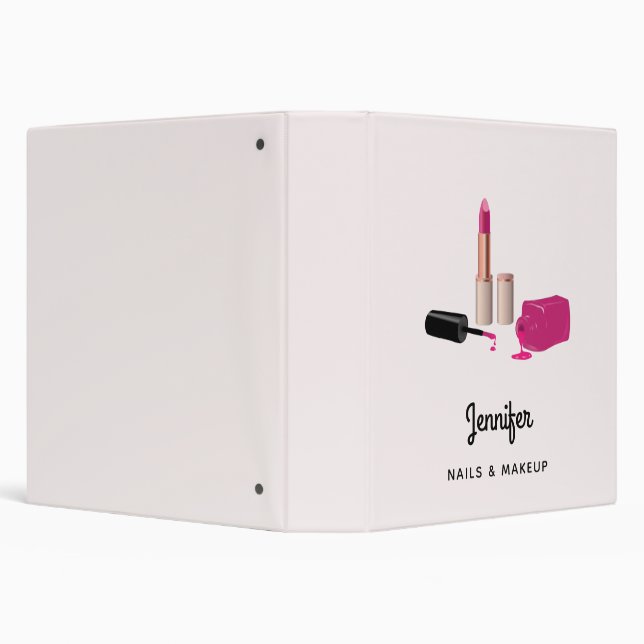 Classeur Rouge à lèvres rose et ongle Polonais beauté thème (Arrière-plan)