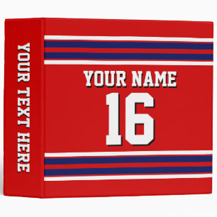 Classeur Rouge avec Marine White Stripes Team Jersey