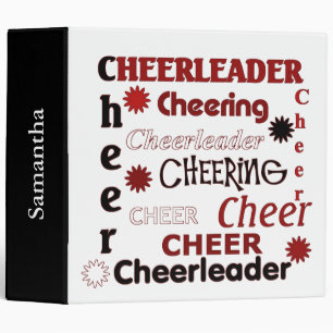 Classeur rouge, blanc, et noir de pom-pom girl