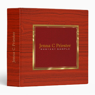 Classeur Rouge Cuir Rouge Touche En Bois Rouge De Métallic 