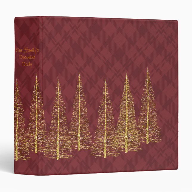 Classeur rouge d'album d'album à Noël de plaid (Devant/Côté)
