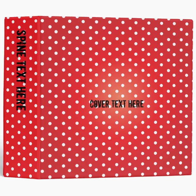 Classeur rouge de Polkadot (Devant/Côté)