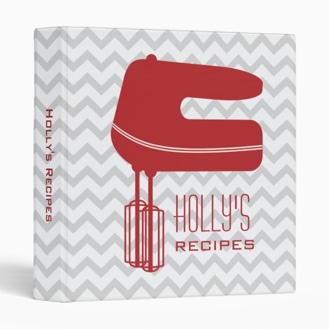 Classeur rouge de recette de mélangeur de main de (Devant/Côté)