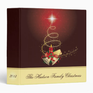 Classeur Rouge et album de Noël de bougie de Bells d'or