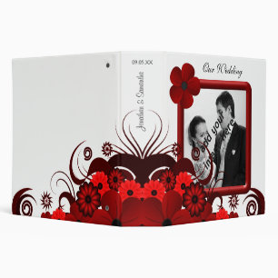 Classeur Rouge et blanc Floral 2" Mariage Album du livre d'