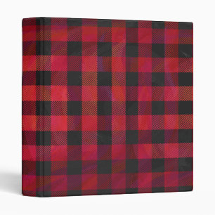 Classeur Rouge et noir À damiers plaid
