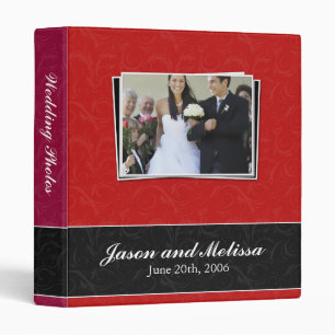 Classeur rouge et noir de mariage de dentelle