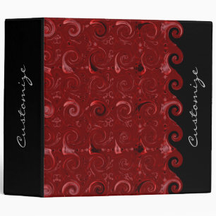 Classeur rouge et noir de motif de boucles de