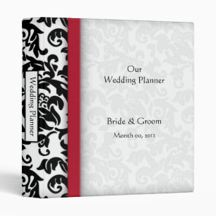 Classeur rouge et noir de planificateur de mariage