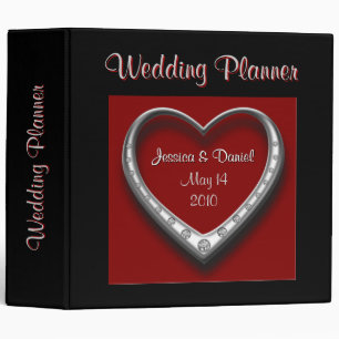 Classeur rouge et noir de wedding planner de coeur