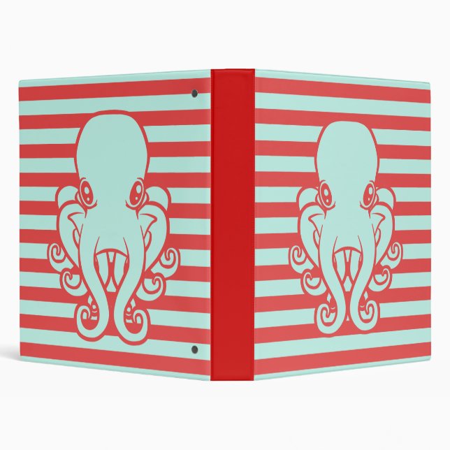 Classeur Rouge et poulpes de turquoise (Arrière-plan)