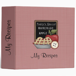 Classeur (rouge) fait maison de recette de tarte