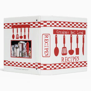 Classeur rouge fait sur commande de recette de