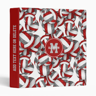 Classeur rouge gris filles école couleurs volleyball motif