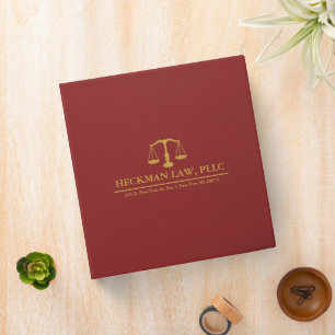 Classeur Rouge Leather Imprimer Gold Justice Échelle
