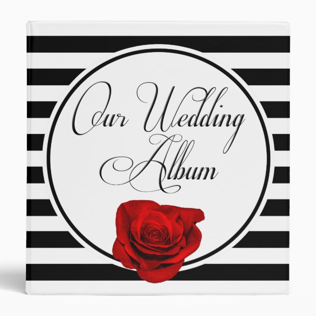 Classeur Rouge Rose Noir & Blancs Mariage Album photo (Devant)