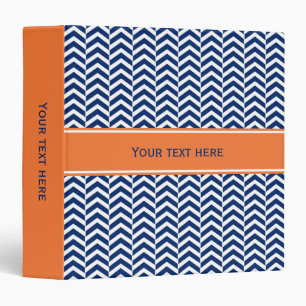 Classeur Royal Blue avec Motif Chevron orange