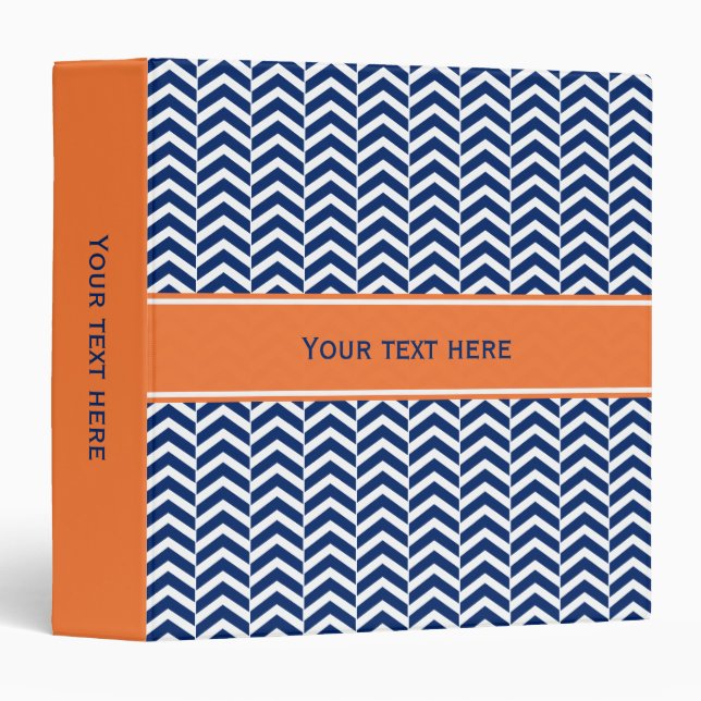 Classeur Royal Blue avec Motif Chevron orange (Devant/Côté)