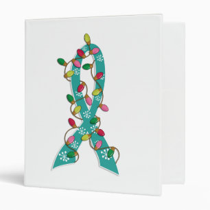 Classeur Ruban de lumières de Noël de Cancer ovarien