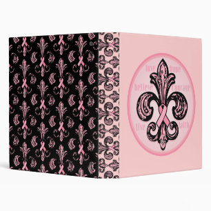Classeur Ruban rose Fleur de lis
