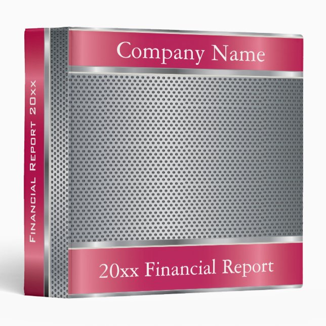 Classeur Ruby Metal Mesh Style d'entreprise | Texte do-it-y (Devant/Côté)