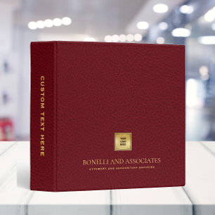 Classeur Ruby Red Leather Professional LOGO PRÉSENTATION