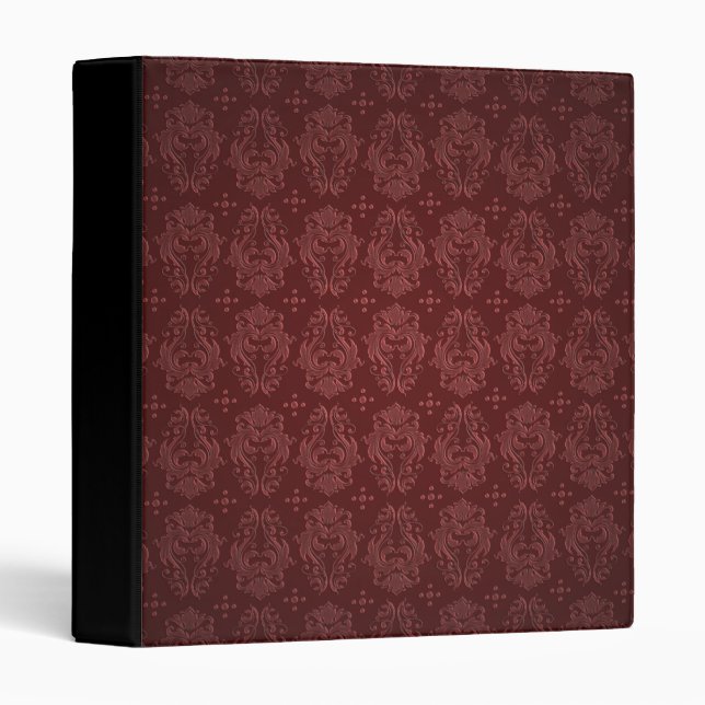 Classeur Ruby Red Victorian Delask Damask (Devant/Côté)