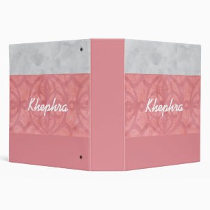 Classeur Ruddy rose Batik gris Aquarelle Nom