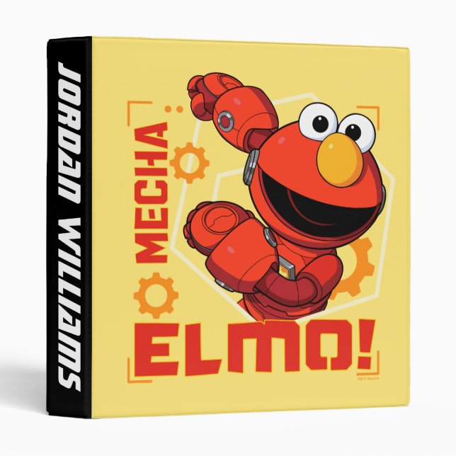 Classeur Rue Sésame | Méca Builders Elmo Ajouter Votre Nom (Devant/Côté)