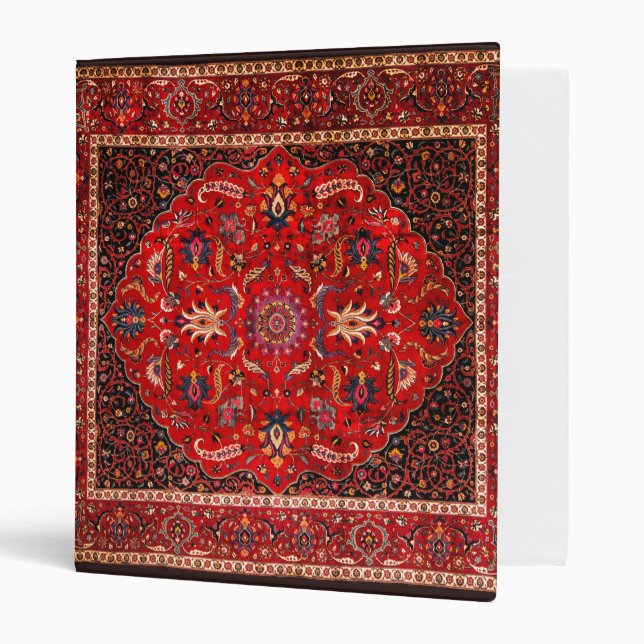 Classeur Rug perse rouge de Mashhad (Devant/intérieur)
