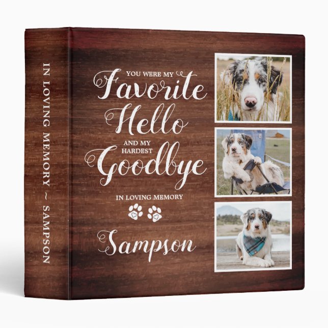 Classeur Russe Personnalisé Animal Poète Memorial Chien Alb (Devant/Côté)