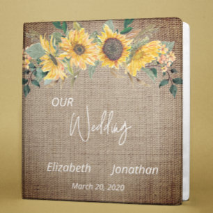 Classeur Russe Sunflower Burlap Pays Mariage