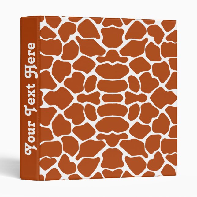 Classeur Rust Red Safari Giraffe avec texte (Devant/Côté)