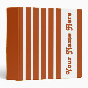 Classeur Rust Red Safari Stripe avec le nom