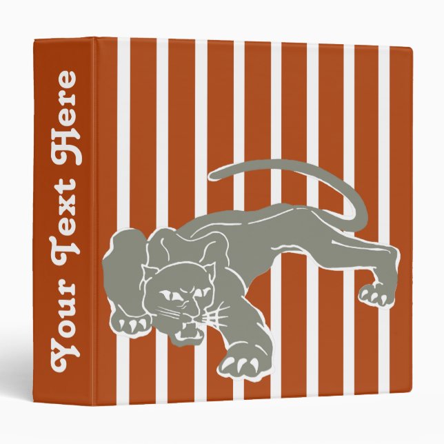 Classeur Rust Red Safari Stripe avec Leopard (Devant/Côté)