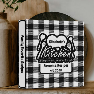 Classeur Rustic Country Black White Cuisine Love Cookbook